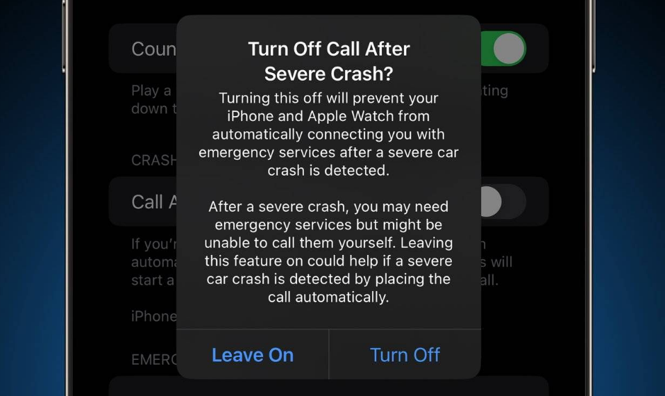 泰来苹果14维修分享 iPhone 14 和 Apple Watch 上关闭崩溃检测 